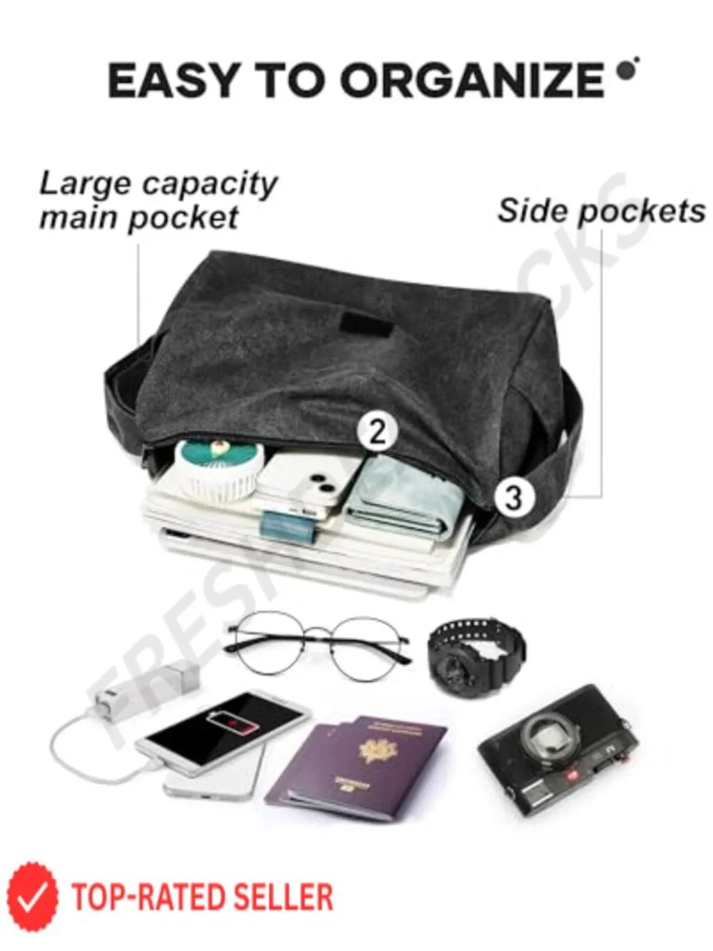 Canvas Messenger Bag for Men Crossbody Laptop Bag Vintage Shoulder Bag